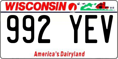 WI license plate 992YEV