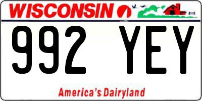 WI license plate 992YEY