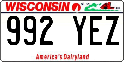 WI license plate 992YEZ