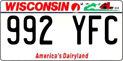 WI license plate 992YFC