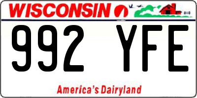 WI license plate 992YFE
