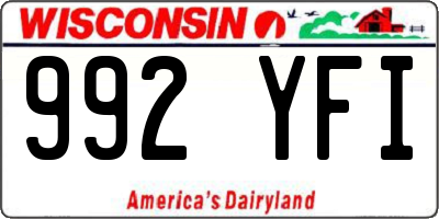 WI license plate 992YFI