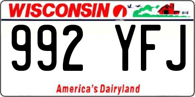 WI license plate 992YFJ