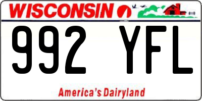 WI license plate 992YFL