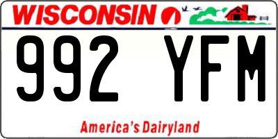 WI license plate 992YFM