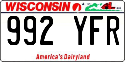 WI license plate 992YFR