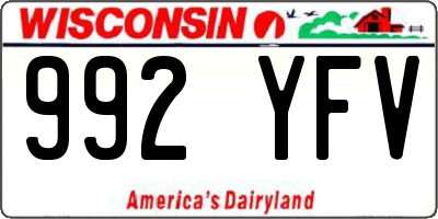 WI license plate 992YFV