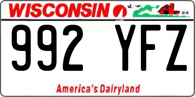 WI license plate 992YFZ