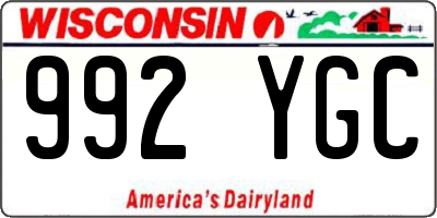 WI license plate 992YGC
