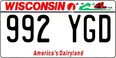 WI license plate 992YGD
