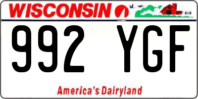 WI license plate 992YGF