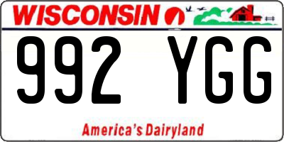 WI license plate 992YGG