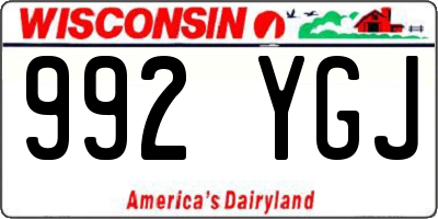 WI license plate 992YGJ