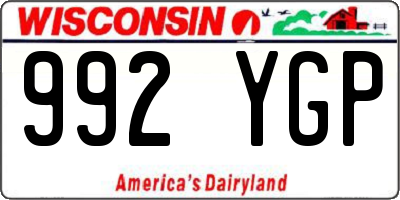 WI license plate 992YGP