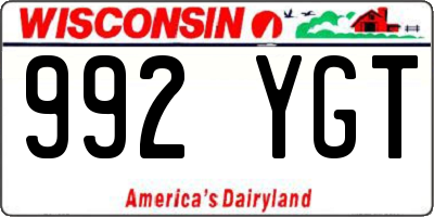 WI license plate 992YGT