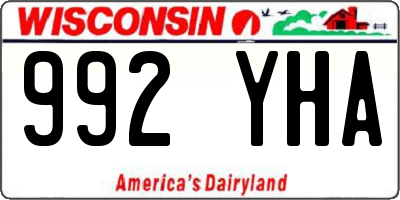 WI license plate 992YHA