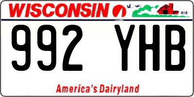 WI license plate 992YHB