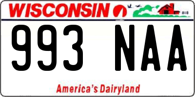 WI license plate 993NAA