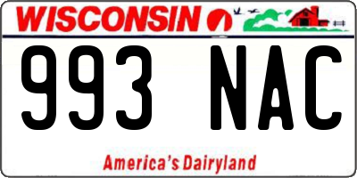 WI license plate 993NAC