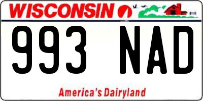 WI license plate 993NAD