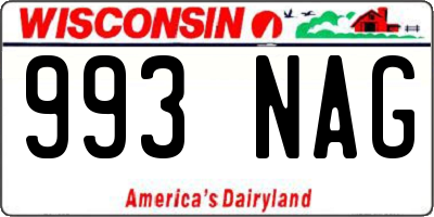 WI license plate 993NAG