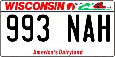 WI license plate 993NAH