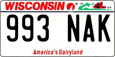 WI license plate 993NAK