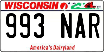 WI license plate 993NAR