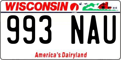 WI license plate 993NAU