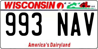 WI license plate 993NAV