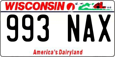 WI license plate 993NAX