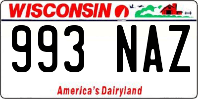 WI license plate 993NAZ