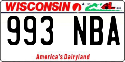 WI license plate 993NBA
