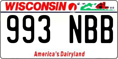 WI license plate 993NBB