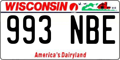 WI license plate 993NBE