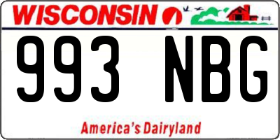 WI license plate 993NBG