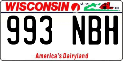 WI license plate 993NBH