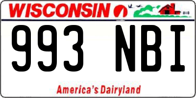 WI license plate 993NBI