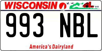 WI license plate 993NBL