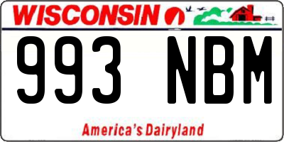 WI license plate 993NBM