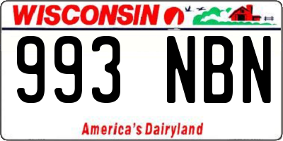 WI license plate 993NBN