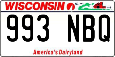 WI license plate 993NBQ