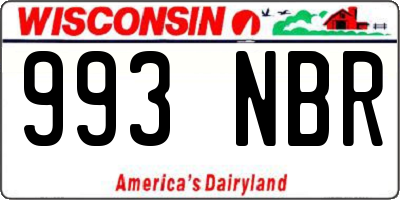 WI license plate 993NBR