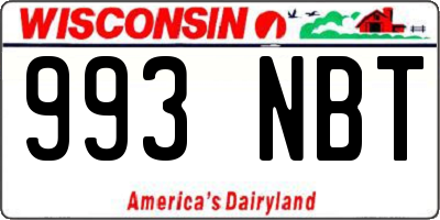 WI license plate 993NBT