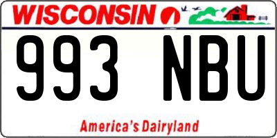 WI license plate 993NBU