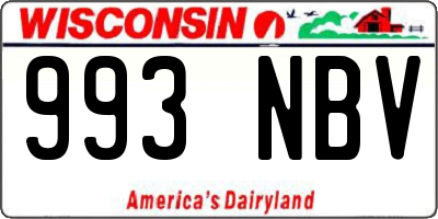 WI license plate 993NBV