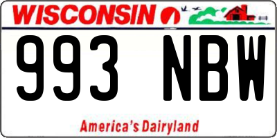 WI license plate 993NBW