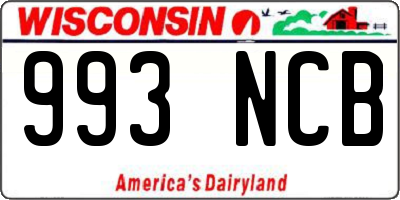 WI license plate 993NCB