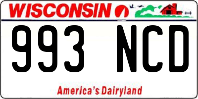 WI license plate 993NCD