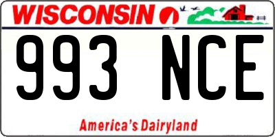 WI license plate 993NCE